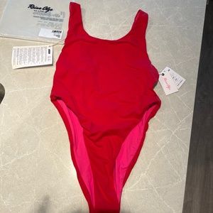 Reina Olga Funky Swimsuit Solid Red Size 2